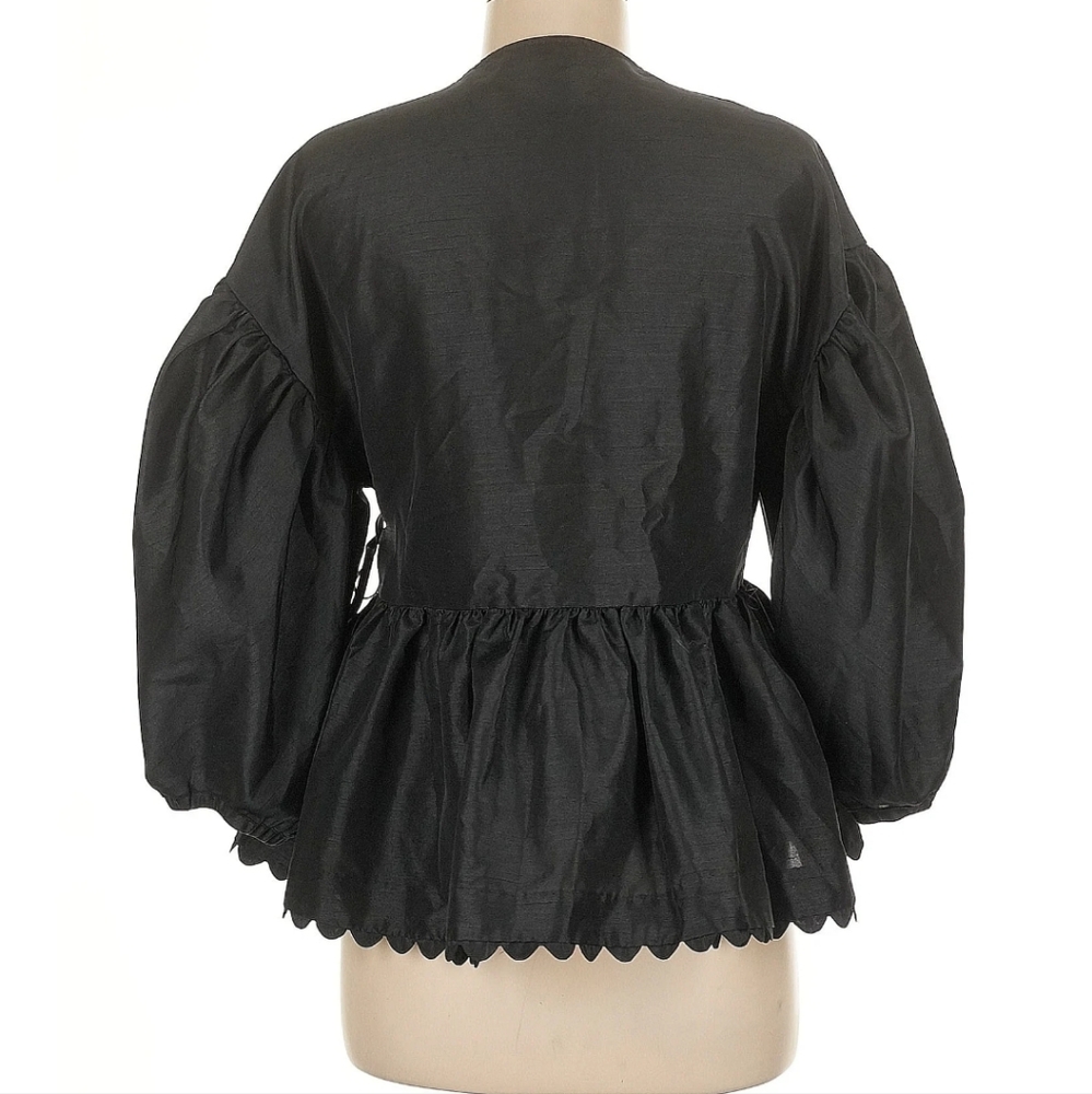Kika Vargas for Target Scalloped Hem Puff Sleeve Wrap Top - Picture 9 of 16